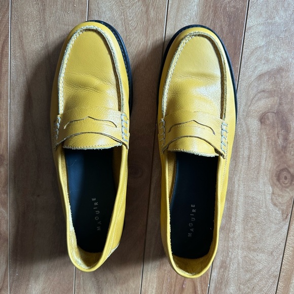 MAGUIRE Napoli Leather Penny Loafer in Dijon - Picture 5 of 10